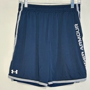 Under Armour Boys HeatGear Athletic Shorts Size YXL Navy Blue Loose Fit